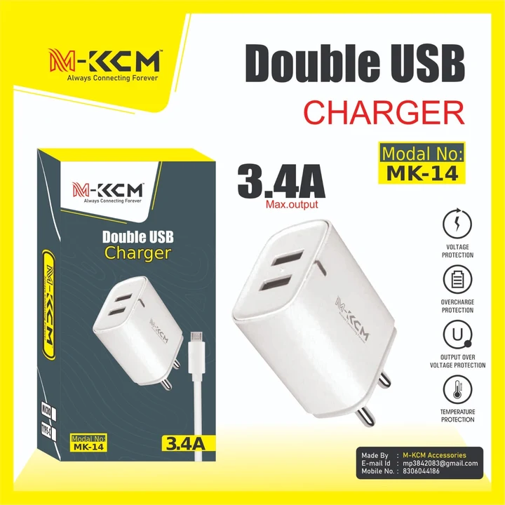 3.4 amp double usb charger uploaded by M-KCM accessories on 8/18/2023