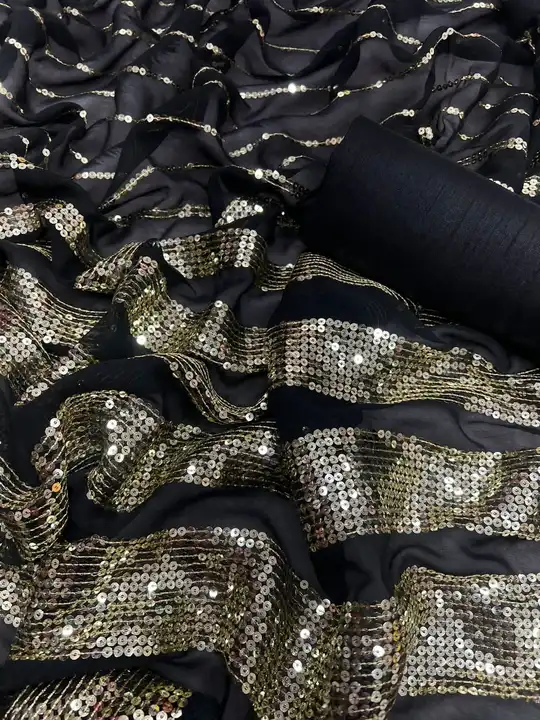 EXCLUSIVE BEAUTIFUL PARTY WEAR GEORGETTE SEQUINCE SAREE uploaded by A star on 8/18/2023