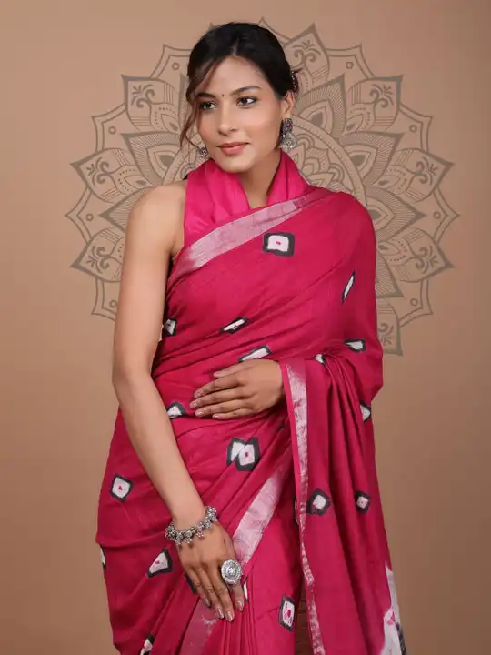 Linen saree uploaded by business on 8/18/2023