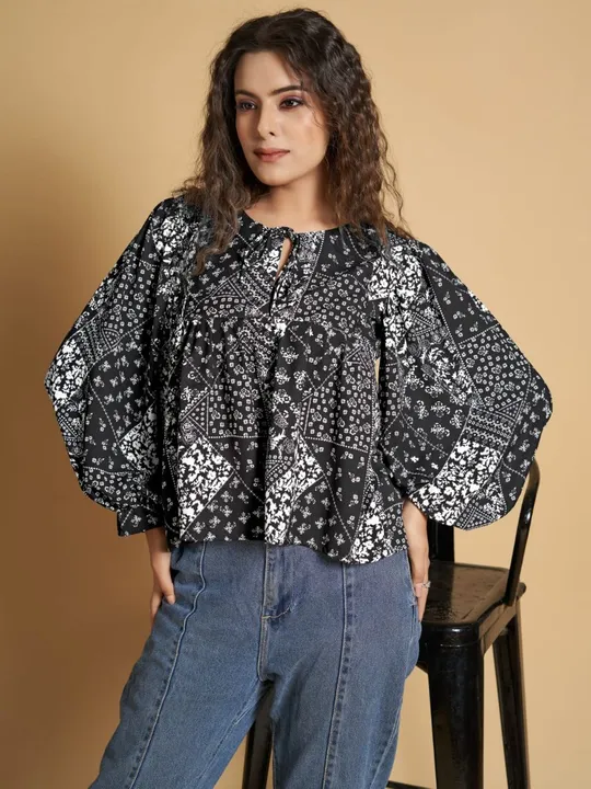 Women's Full Sleeve Relaxed Fit Printed Top   uploaded by Agrahari Brother's Tex Co  on 8/18/2023
