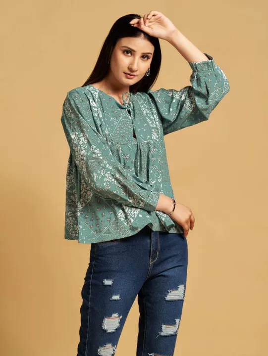 Women's Full Sleeve Relaxed Fit Printed Top uploaded by business on 8/18/2023