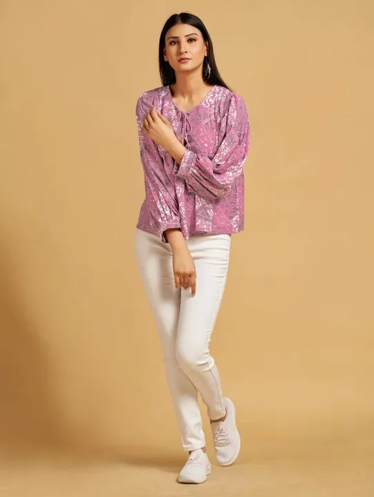 Women's Full Sleeve Relaxed Fit Printed Top uploaded by Agrahari Brother's Tex Co  on 8/18/2023