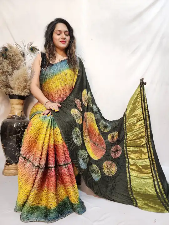 Modal silk shibori saree uploaded by business on 8/18/2023