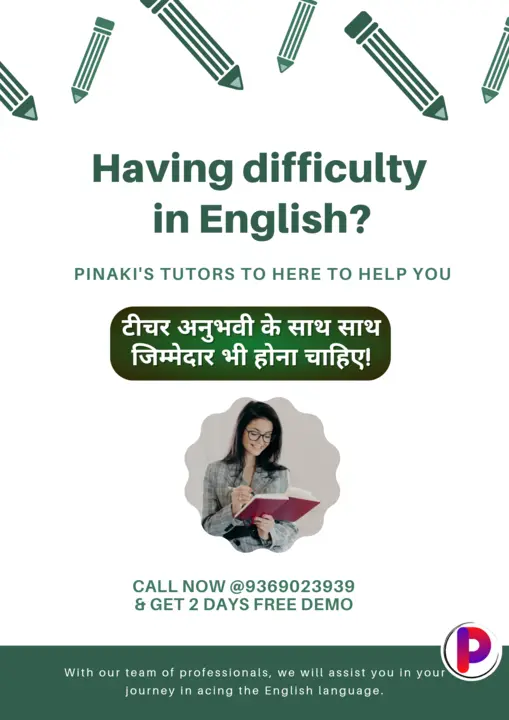 English Home Tutors for Language & Speaking uploaded by Pinaki Learnings on 8/18/2023