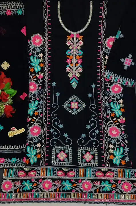 Women's jorjet pakistani drrss material at wholesale prices  uploaded by business on 8/19/2023