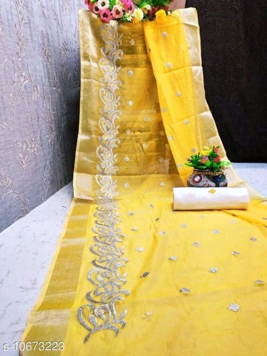 Post image Saree Fabric: Modal Silk
Blouse: Separate Blouse Piece
Blouse Fabric: Banglori Satin Silk
Pattern: Embroidered
Blouse Pattern: Printed
Multipack: Single