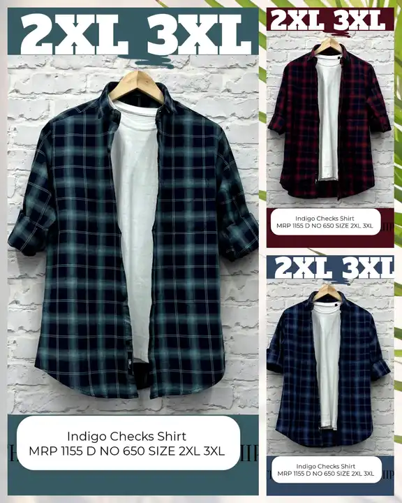 Indigo Checks Shirt  uploaded by Jk Brothers Shirt Manufacturer  on 8/19/2023
