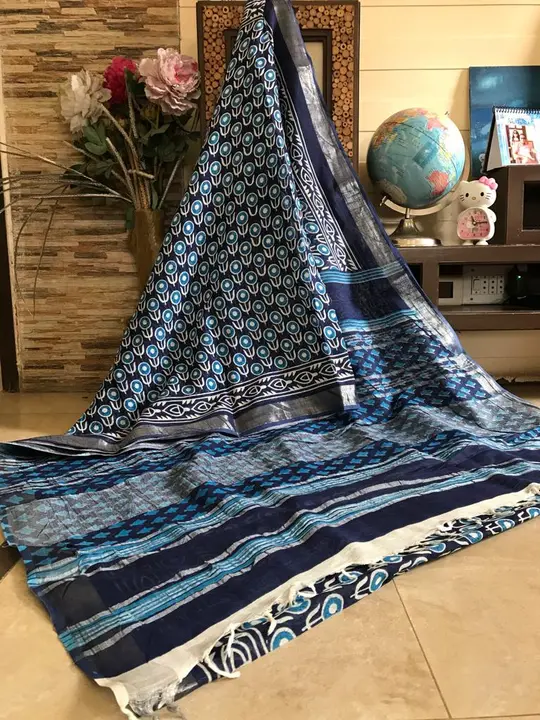 Pure linle sarees  uploaded by Handloom print on 8/19/2023