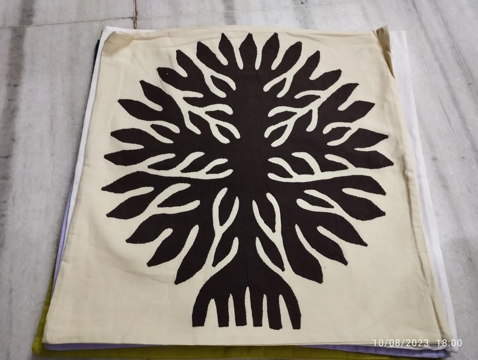 Applique cotton cushion cover (16*16)  uploaded by Desert pastorale on 8/19/2023