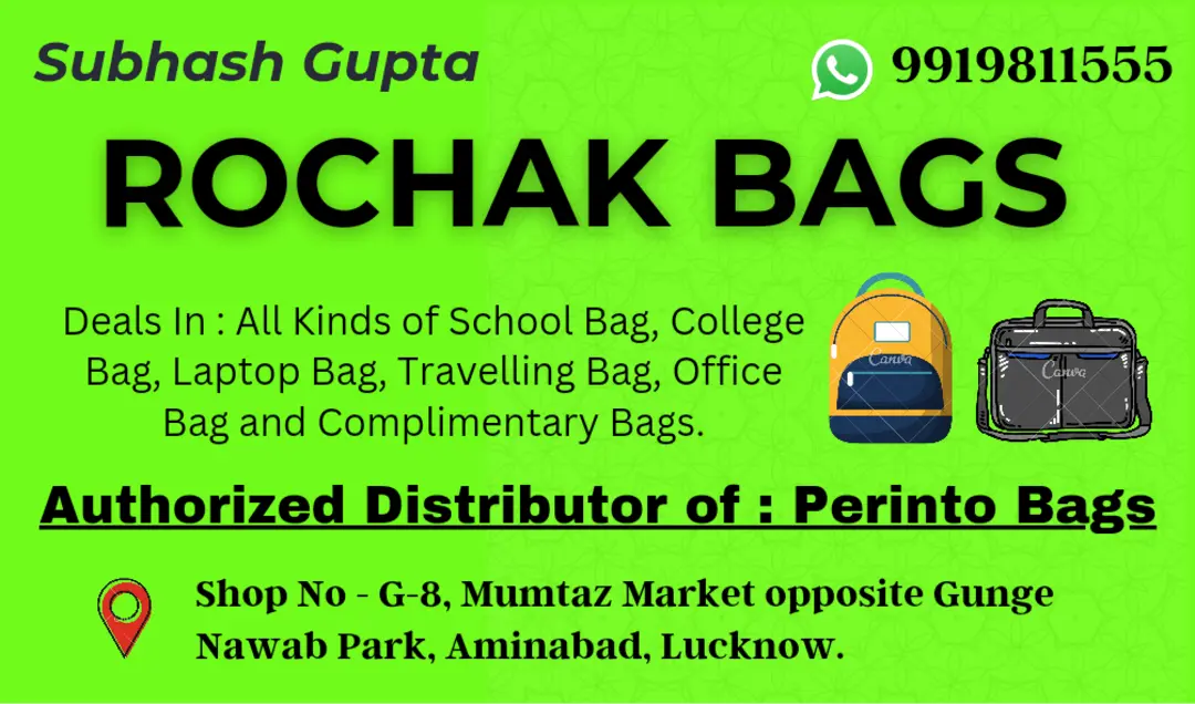 Visiting card store images of Rochak Bags