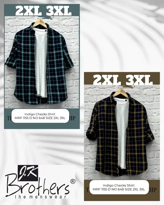 Indigo Checks Shirt  uploaded by Jk Brothers Shirt Manufacturer  on 8/19/2023