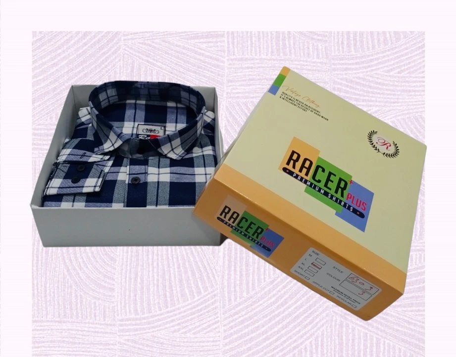 🏁🏁RACER PLUS🏁🏁(SUB BRAND OF 1KKA)
EXCLUSIVE CHECKERED BOX PACK PLUS SIZE SHIRTS FOR MEN uploaded by Kushal Jeans, Indore on 8/19/2023