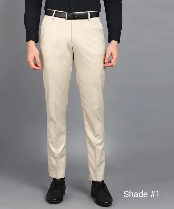 Buy Kurus Men's Beige & White, Solid, Cotton Blend Formal Trouser For Mens  Online at Best Prices in India - JioMart.