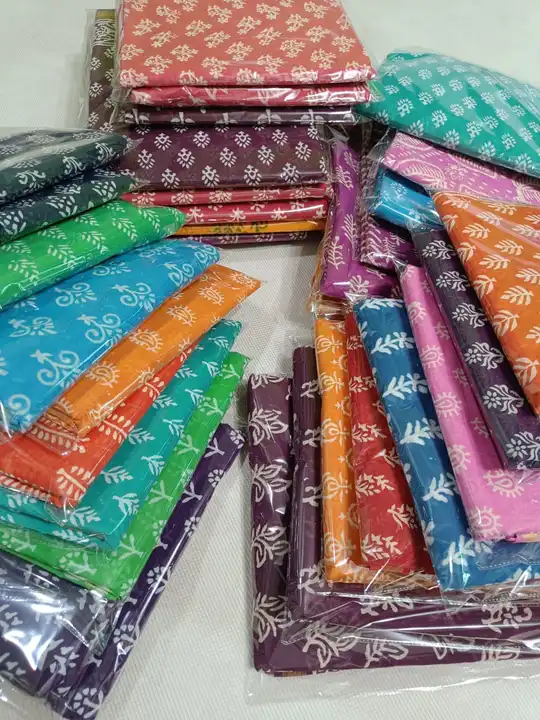 Handblock fancy natural dye dabu print mulmul cotton chanderi saree  uploaded by business on 8/19/2023