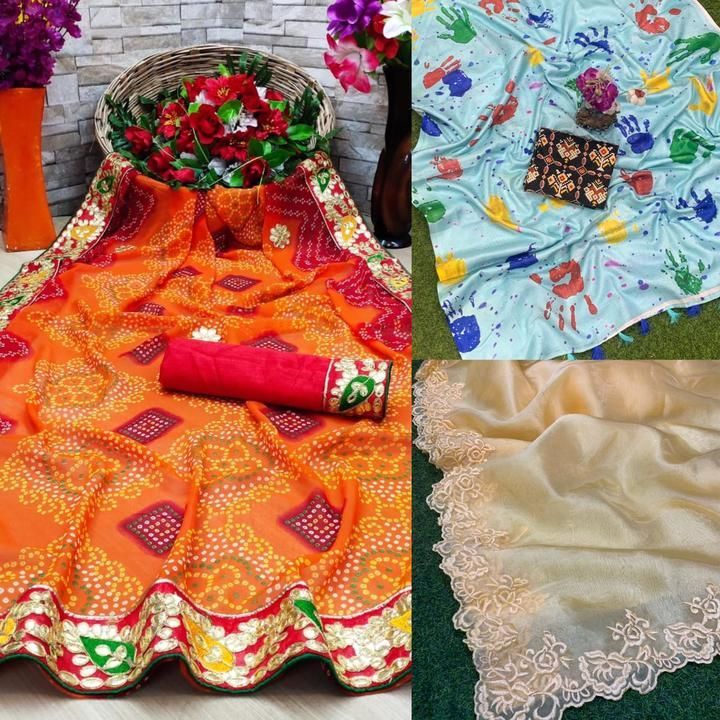 BRAND STOCK CLEARANCE SALE*

*Triple Combo offer*

Only 1550 for 3 saree price 

*No choosing book uploaded by Jia collection  on 3/19/2021