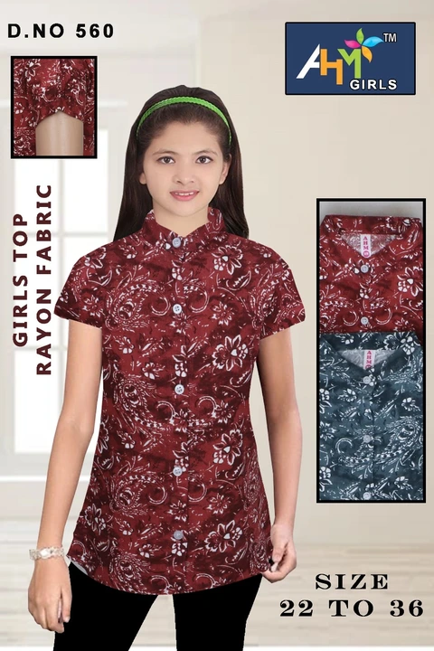 Rayon girls tops uploaded by Ahm garments on 8/20/2023