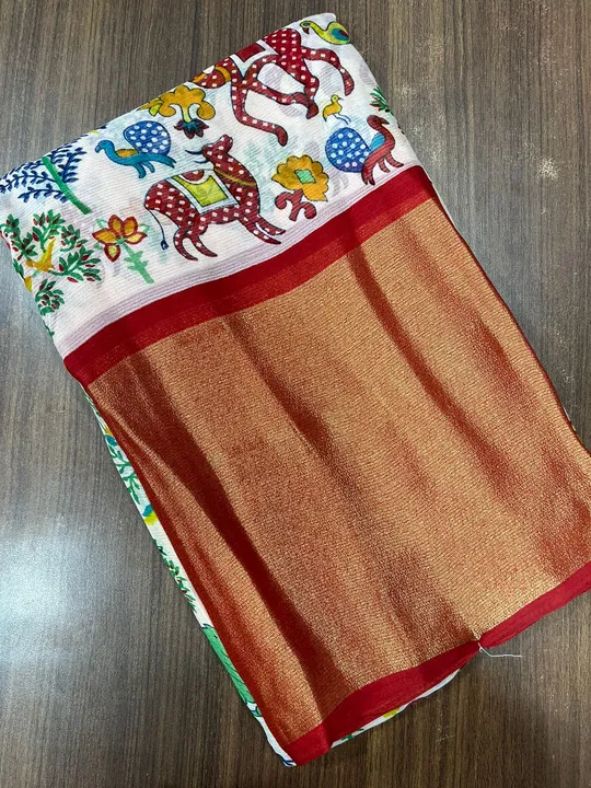 Moss chiffon saree  uploaded by Krishna fashion on 8/20/2023