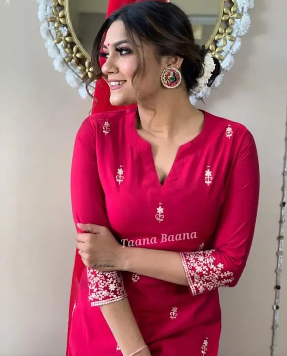 Embroidery kurta pant with dupatta in rayon fabric uploaded by s creation on 8/20/2023