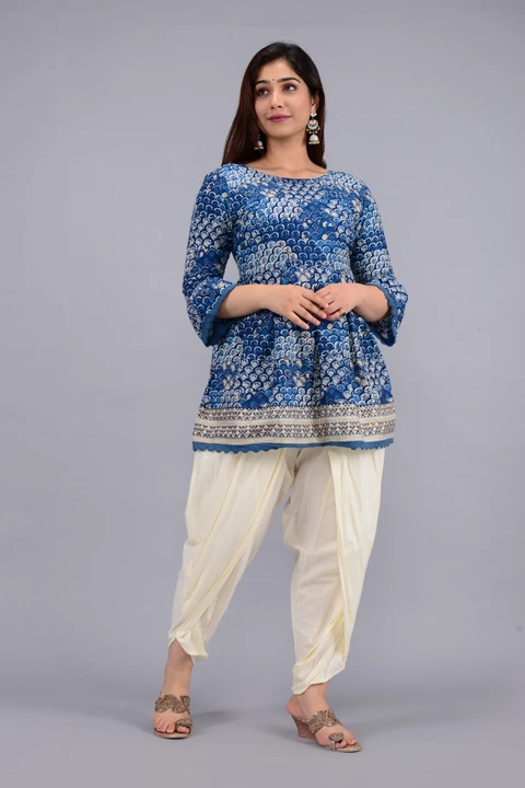 Pure cotton top and dhoti pant set uploaded by Ganpati Handicrafts on 8/20/2023