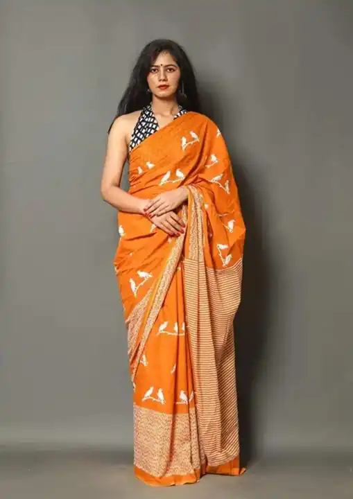 Silk Crepe Birds Digital Printed Saree with Unstitched Blouse Piece  uploaded by Shyam Silk on 8/20/2023