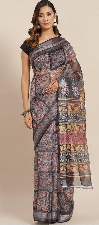 Post image Hey! Checkout my new product called
Organza Ajrakh Digital Printed Saree with Unstitched Blouse Piece .