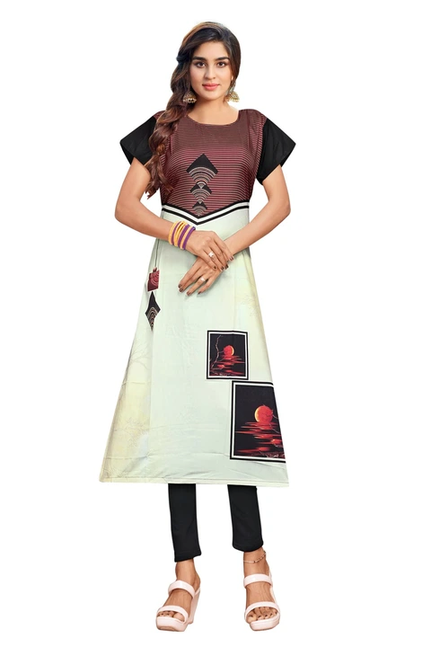 Mix crep kurti  uploaded by business on 8/20/2023