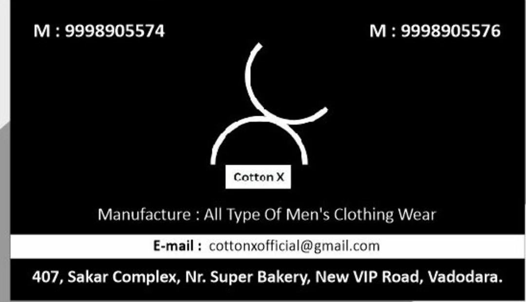 Visiting card store images of Cotton X - Made in India 