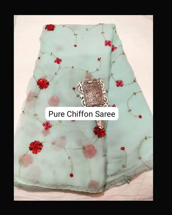 Pever chiffon saree  uploaded by business on 8/21/2023