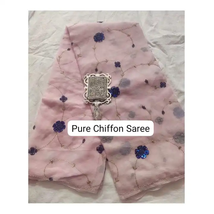 Pever chiffon saree  uploaded by Deepika designer saree on 8/21/2023