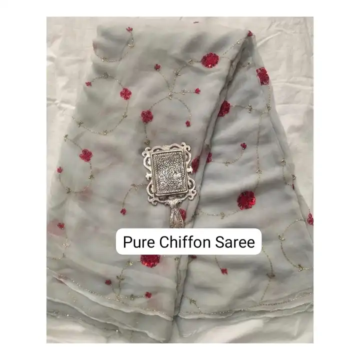 Pever chiffon saree  uploaded by Deepika designer saree on 8/21/2023