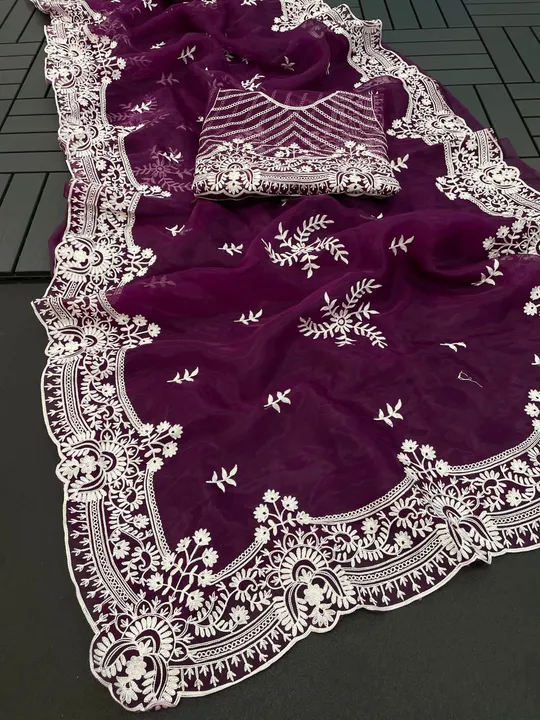 Organza saree  uploaded by business on 8/21/2023