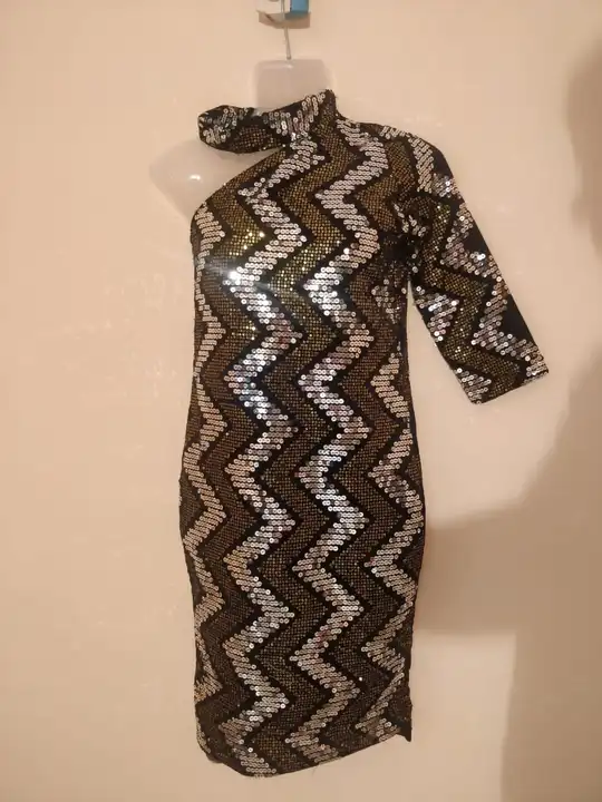 Party wear geometric sequence print on velvet  uploaded by business on 8/21/2023