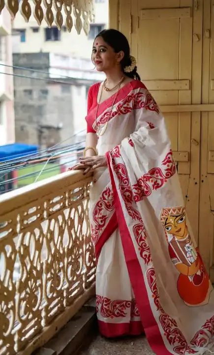 Handloom print saree  uploaded by Sujata saree cantre on 8/21/2023