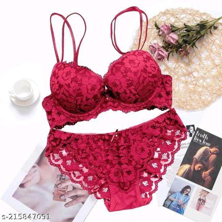 Lace paddad bra panty set uploaded by OM SAI ENTERPRISES on 8/21/2023