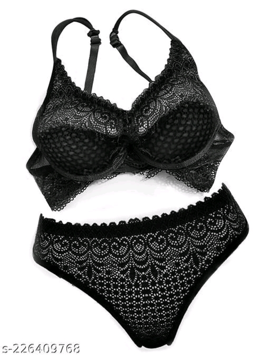 Women's Cotton Lace Net Lingerie Set | Bra & Panty Set | Women's Innerwear Set uploaded by OM SAI ENTERPRISES on 8/21/2023