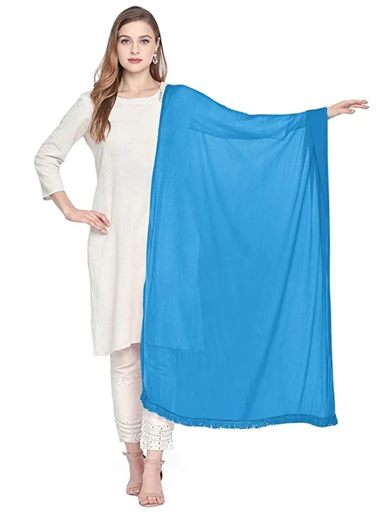 Plain Dupatta (Scarf) in full size with Border. uploaded by FASHION BAZAAR on 8/21/2023