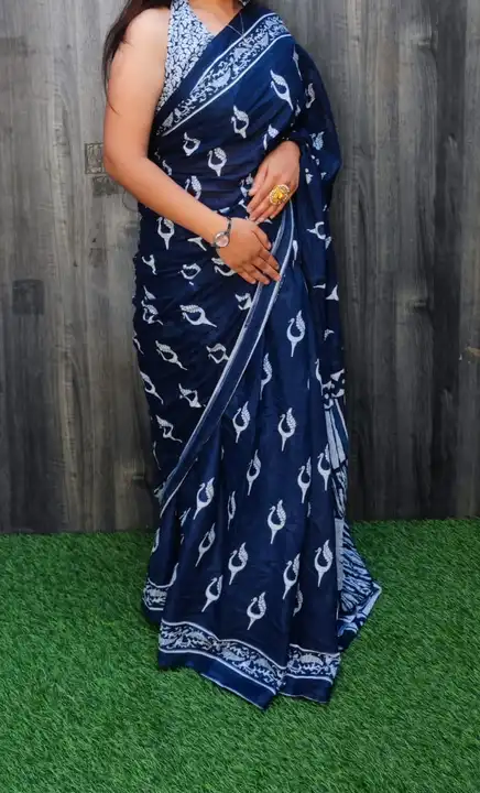Hend block printed Cotton sarees  uploaded by NR Collection on 8/21/2023