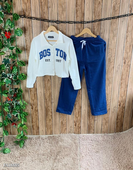 Post image Catalog Name: *New Arrival Imported 2 Piece Set*

🦋
New article 
Boston full slvs
With
Wide leg trackpant
Cord set
5 shades
Tee size - 32 34 bust length - 17.5 / 18
Track size - 30 to 32 waist length - 37

Brand Name: *Fashion Planet*

*Price : 720 + Free ship*

_*Free Shipping.*_ _*COD Available.*
(RMFP)