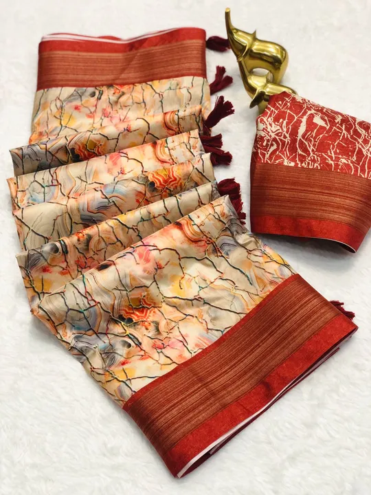 Soft silk crepe silk saree with floral design  uploaded by Suyukti Creation on 8/22/2023