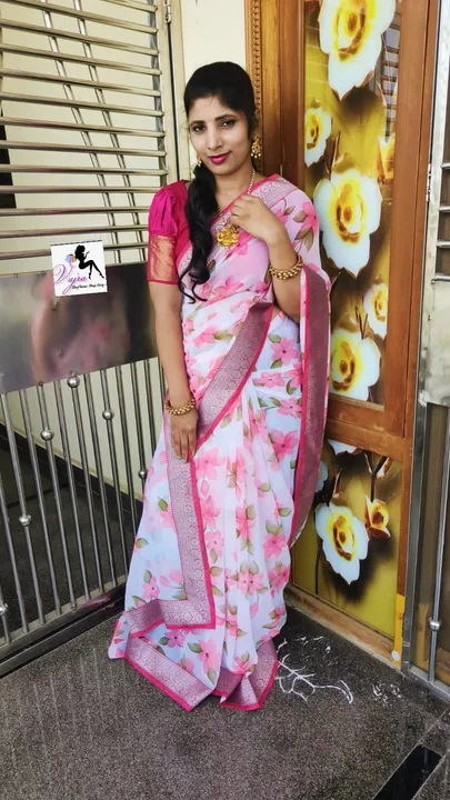 Georgette saree with all over beautiful floral prints  uploaded by business on 8/22/2023