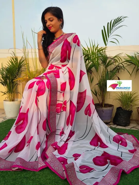 Georgette saree with all over beautiful floral prints  uploaded by Suyukti Creation on 8/22/2023