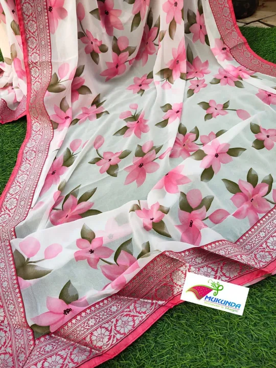 Georgette saree with all over beautiful floral prints  uploaded by Suyukti Creation on 8/22/2023