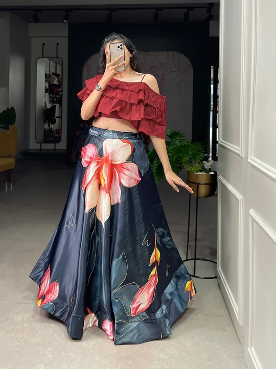 Co-Ord Set Satin LEHNGA's  uploaded by business on 8/22/2023