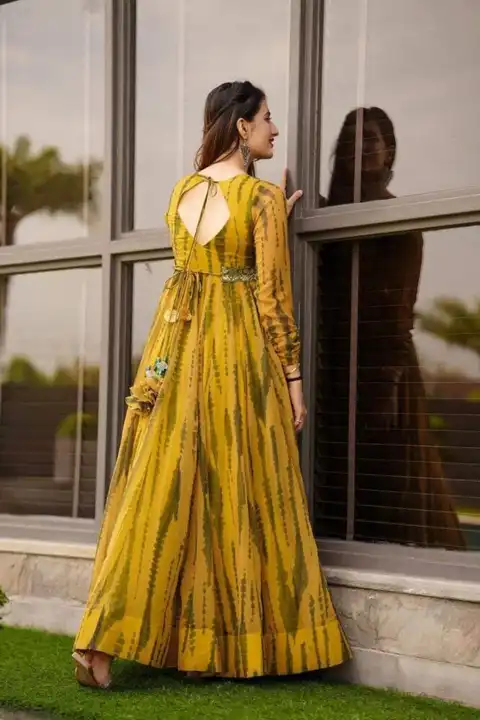 Design number 437

*TYE AND DYE BELT*🥳

Featuring georgette maxi Dress with finely curated Embroide uploaded by Villa outfit on 8/22/2023