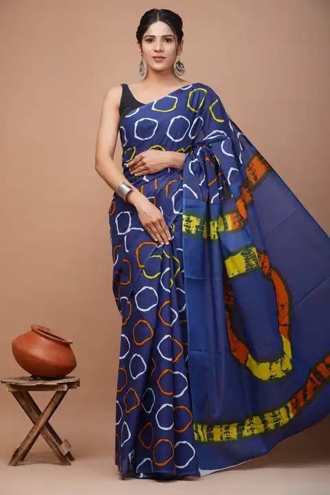 Pure Cotton Hand Block Print Saree With blouse Piece  uploaded by SHREE GOVIND COLLECTION on 8/22/2023