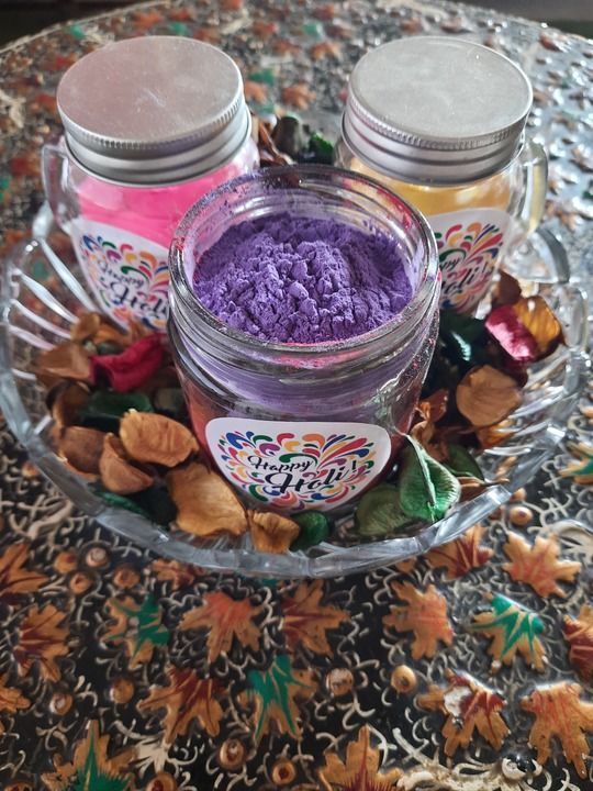Happy Holi Gift pack...2 Jar Candles and 1 Color jar uploaded by business on 3/19/2021