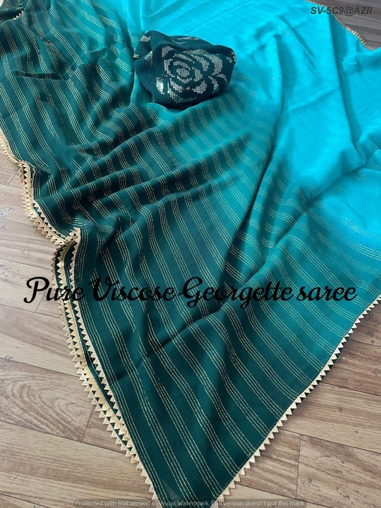 Pure viscos Georgette saree  uploaded by business on 8/23/2023