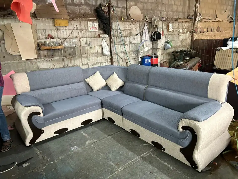 L shaped sofa set  uploaded by Hardee's sofa maker's on 8/23/2023