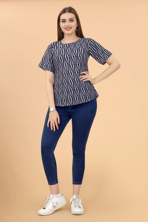 Post image For more content number 7990924881

-FABRIC: Crepe 

-SIZE :S-36,M-38,L-40,XL-42

-LENGTH: 22 Inch

-Work: Printed

-Sleeves: SHORT Sleeve