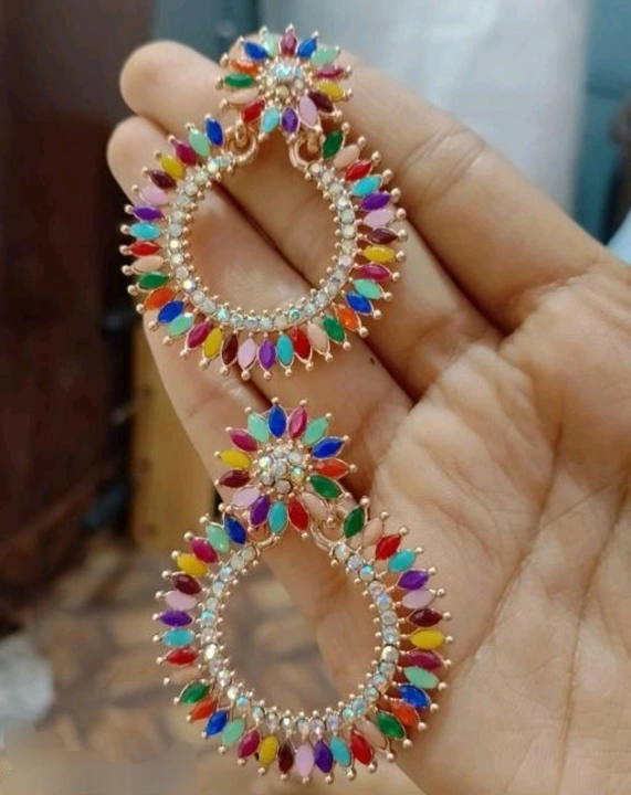 Multi Color American Diamond Earrings  uploaded by Bhavani Sales on 8/23/2023